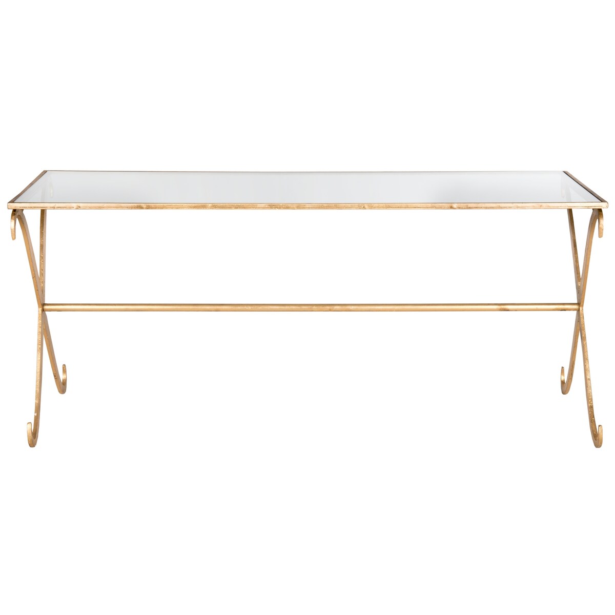 SAFAVIEH Olka Gold/ Tempered Glass Top Coffee Table - 43" x 20" x 18.3" - 43Wx20Dx18H