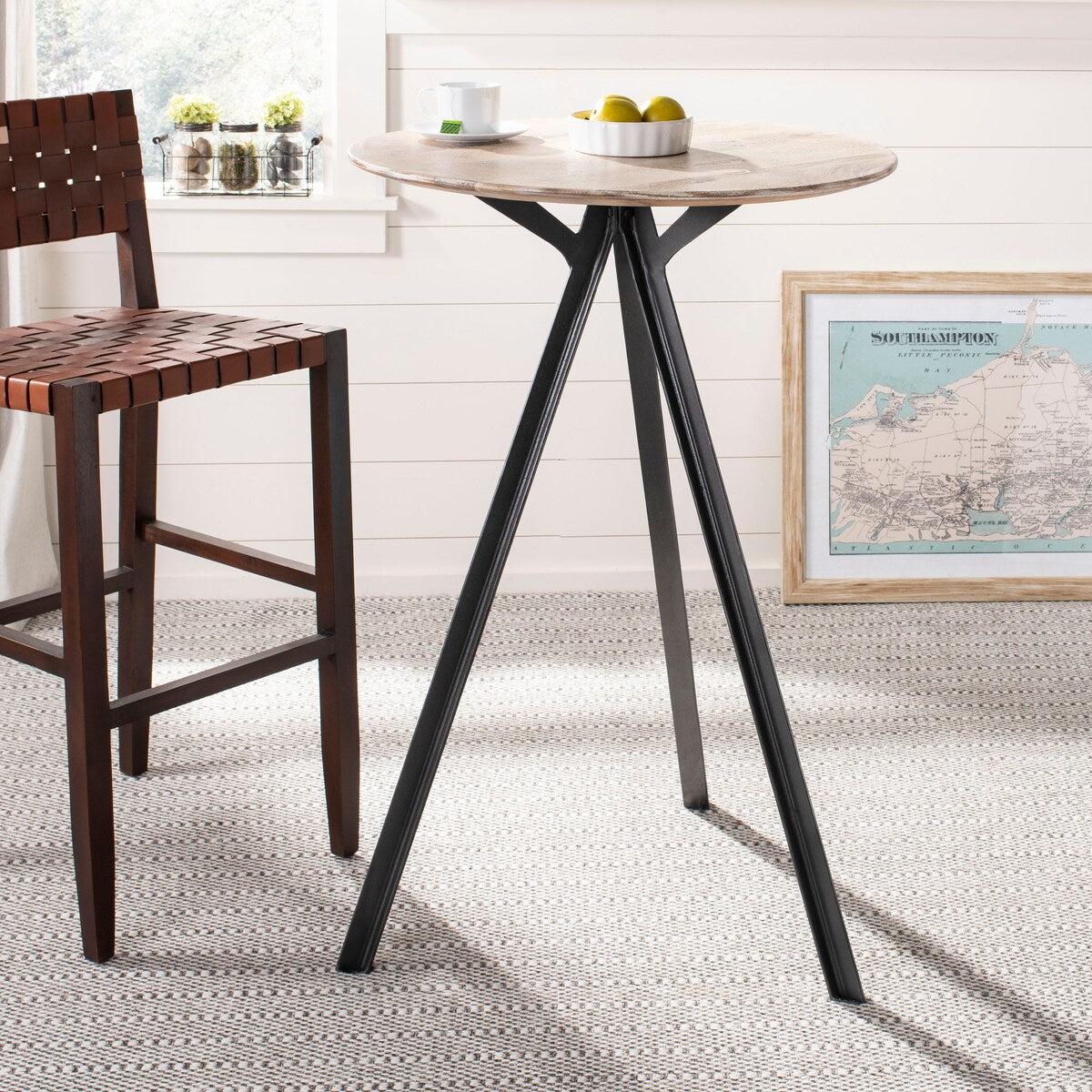 SAFAVIEH Oneta Tripod Pub Table - Grey Wash - 27.5" x 27.5" x 42" - 28Wx28Dx42H