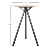 SAFAVIEH Oneta Tripod Pub Table - Grey Wash - 27.5" x 27.5" x 42" - 28Wx28Dx42H