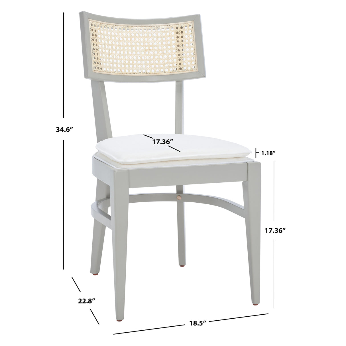 SAFAVIEH Opha Cane Dining Chair - 18" W x 23" D x 35" H - 18Wx23Dx35H