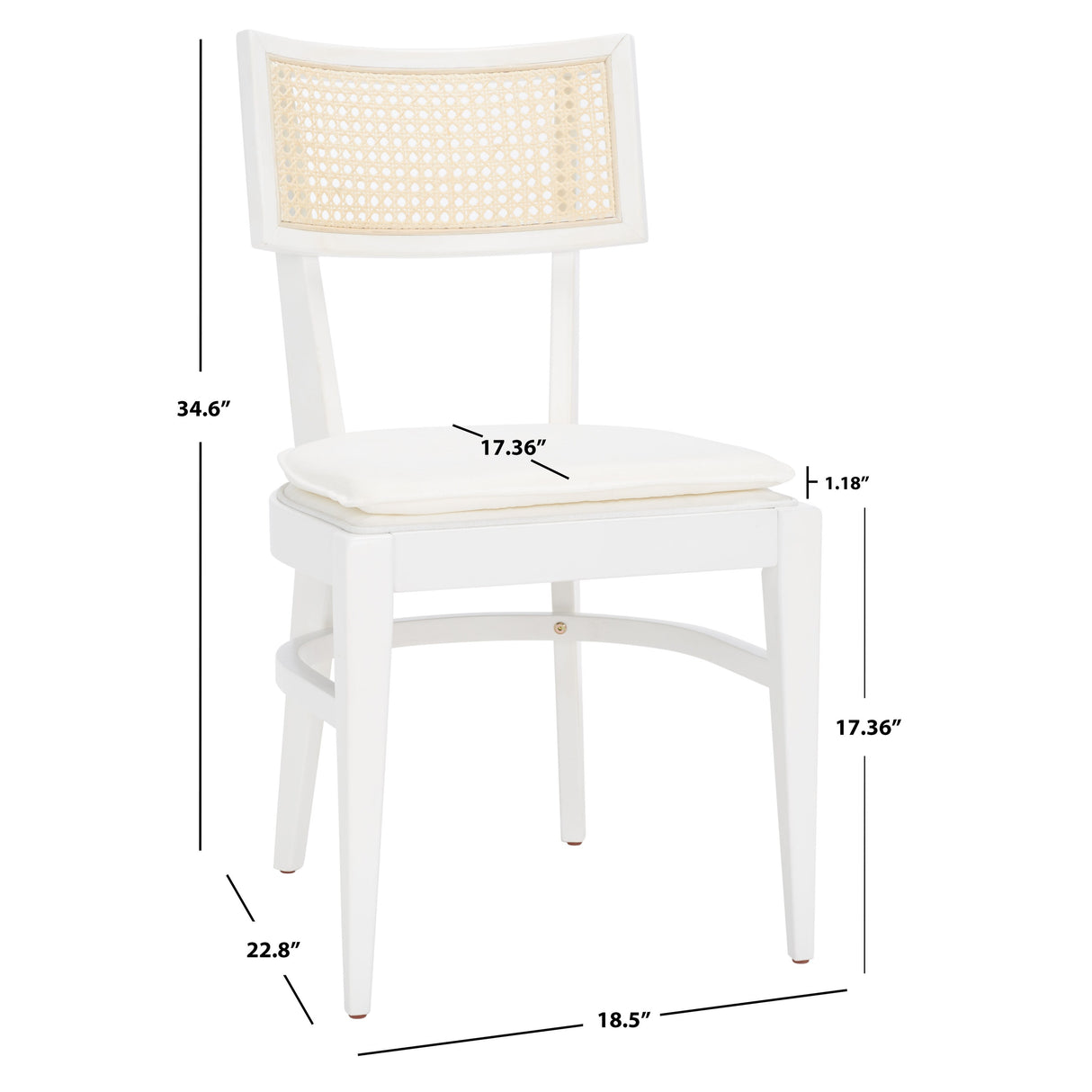 SAFAVIEH Opha Cane Dining Chair - 18" W x 23" D x 35" H - 18Wx23Dx35H