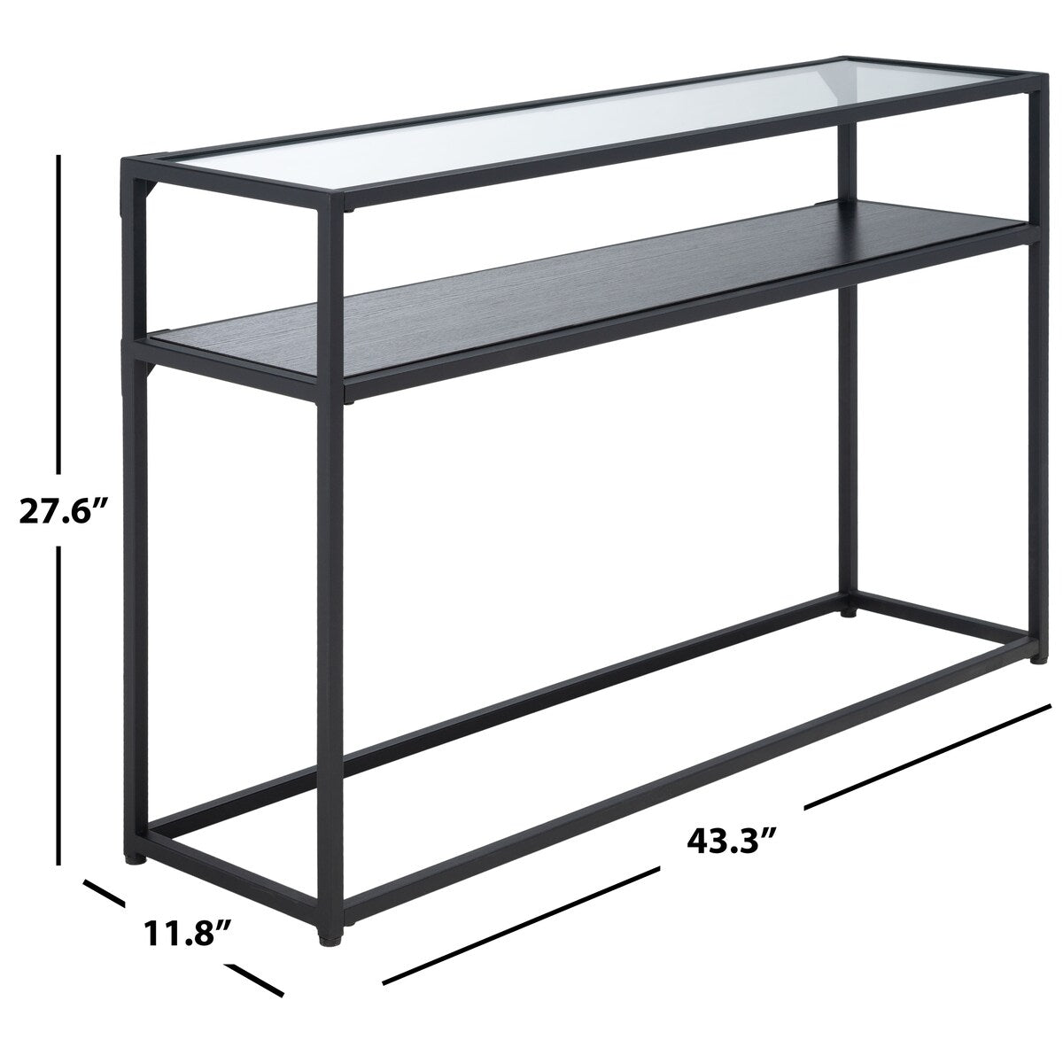 SAFAVIEH Orah 2-Shelf Living Room Foyer Console Table - 43.3" W x 11.8" L x 27.6" H - 43Wx12Dx28H