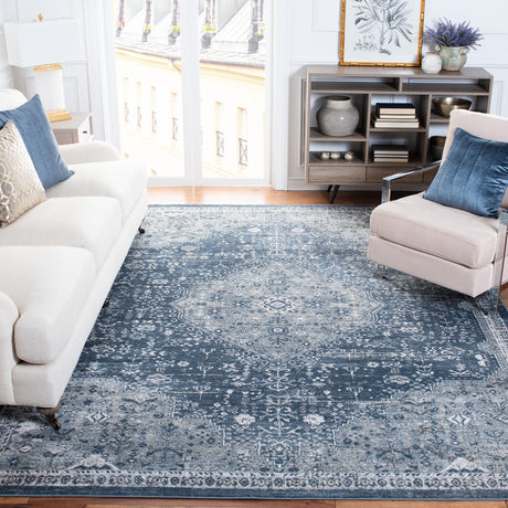 SAFAVIEH Oregon Traditional Oriental Navy/Ivory Rug