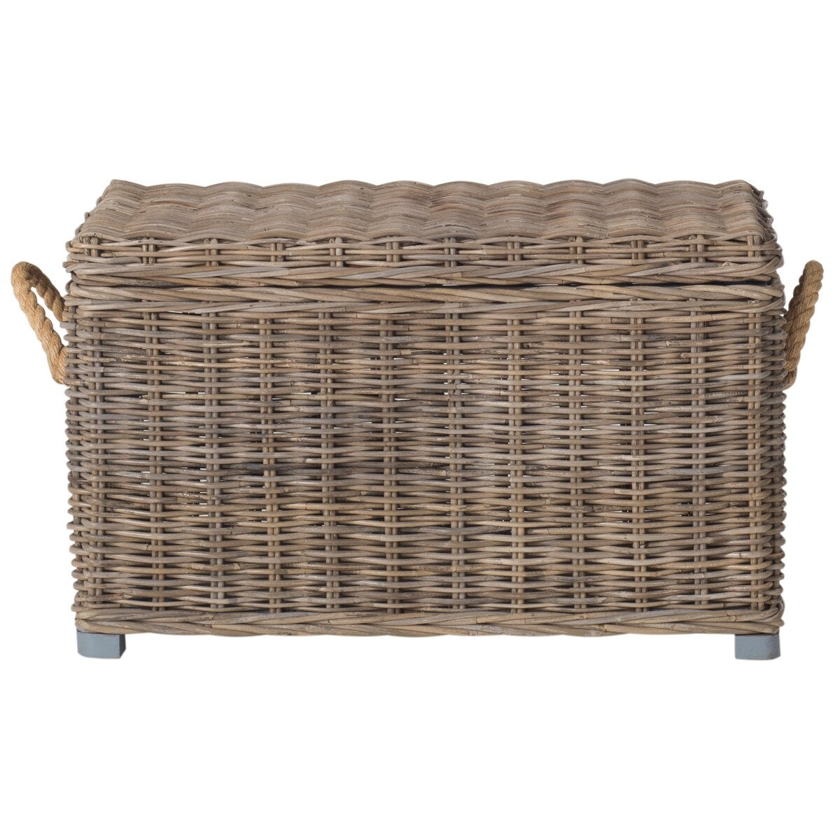 SAFAVIEH Orhideja Grey Natural Rattan Storage Trunk - 29.9" W x 18.1" L x 18.7" H - 30Wx18Dx19H