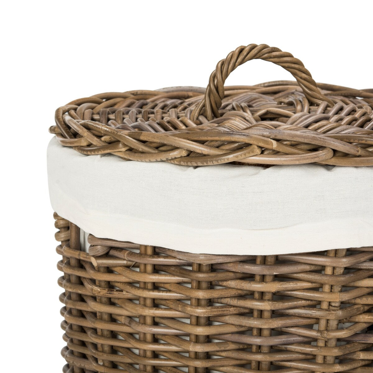 SAFAVIEH Osanna Rattan Round Laundry Baskets (Set of 2) - 16.9" x 16.9" x 25.5" - 17Wx17Dx26H