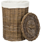 SAFAVIEH Osanna Rattan Round Laundry Baskets (Set of 2) - 16.9" x 16.9" x 25.5" - 17Wx17Dx26H