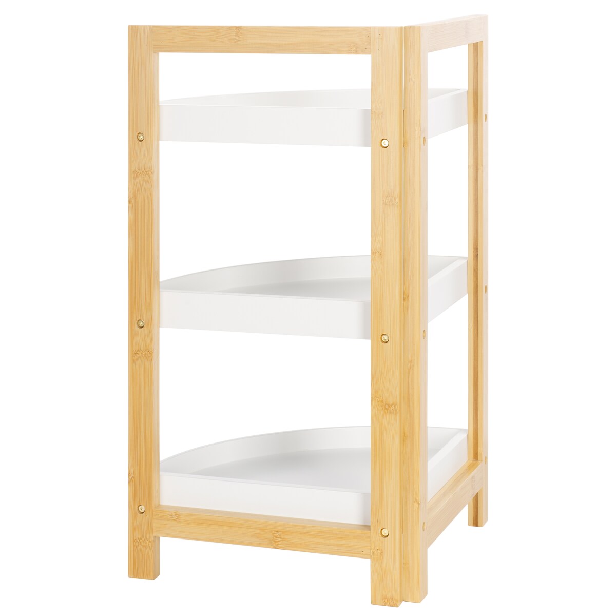 SAFAVIEH Ostilia 3-Tier Corner Storage Shelf - 11.8 In. W x 11.8 In. D x 23.6 In. H - 12Wx12Dx24H