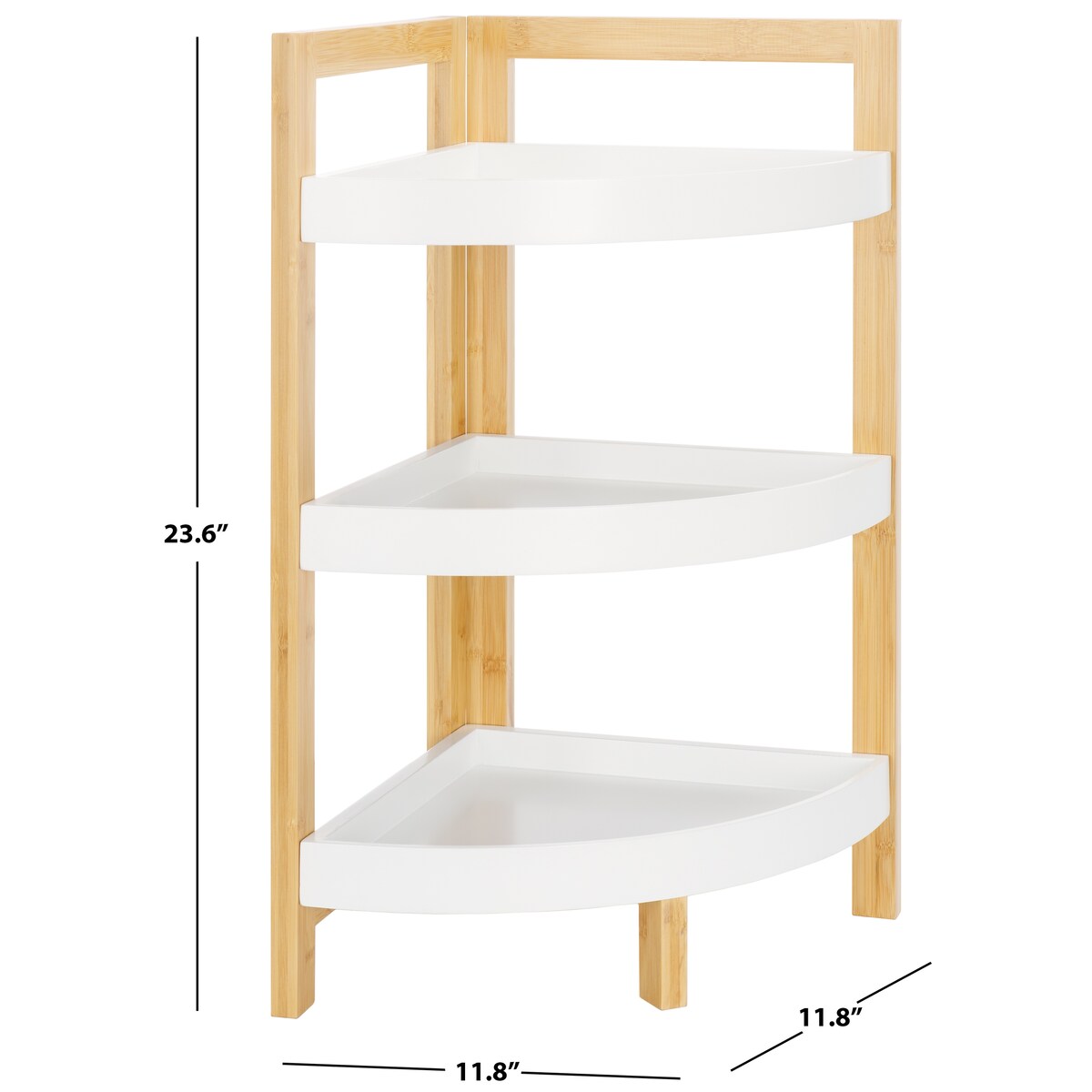 SAFAVIEH Ostilia 3-Tier Corner Storage Shelf - 11.8 In. W x 11.8 In. D x 23.6 In. H - 12Wx12Dx24H