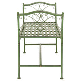 SAFAVIEH Outdoor Abagail Green Wrought Iron Garden Bench - 51" x 17" x 25.3" - 51Wx16Dx27H