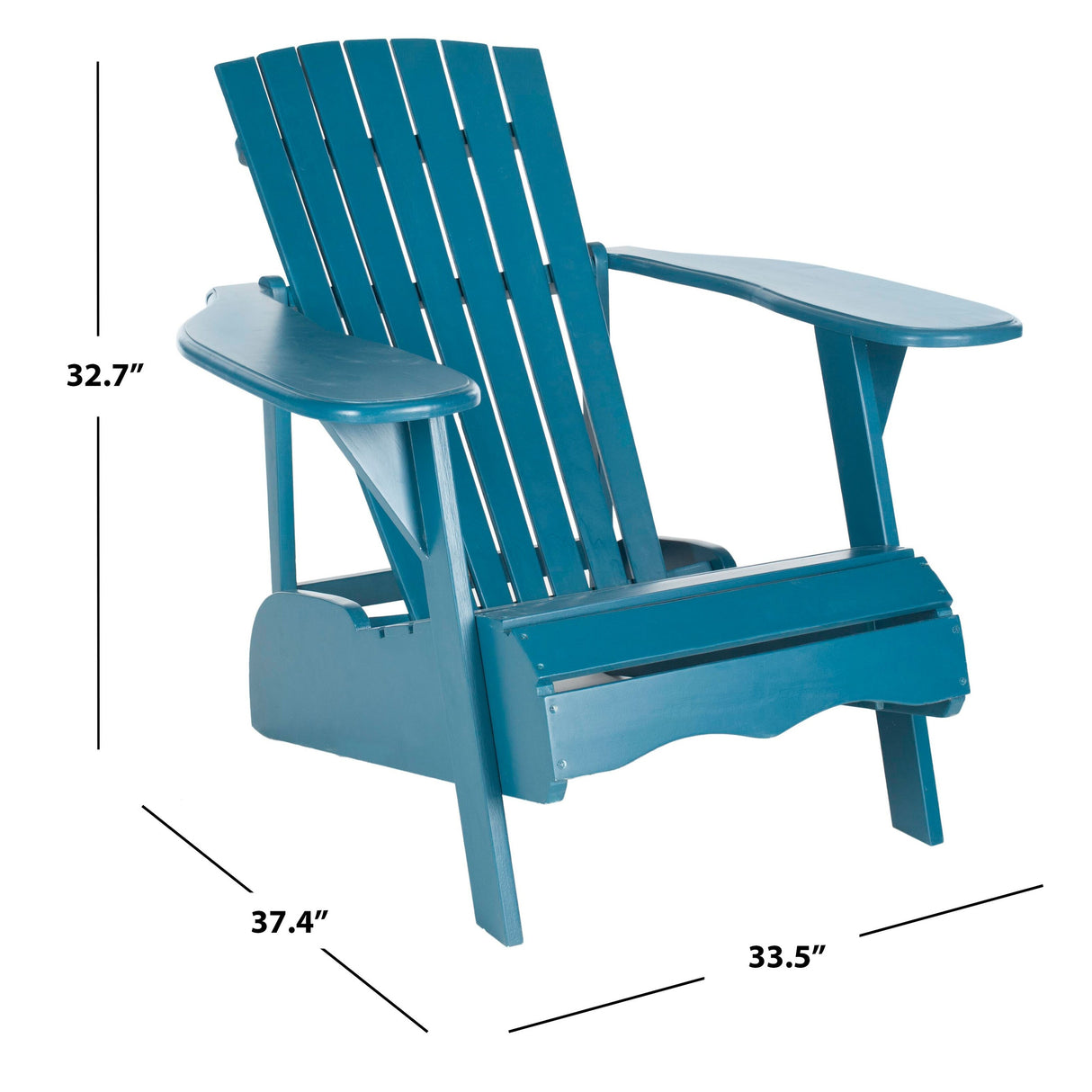 SAFAVIEH Outdoor Aire Adirondack Acacia Wood Chair - 34W x 33D x 37H