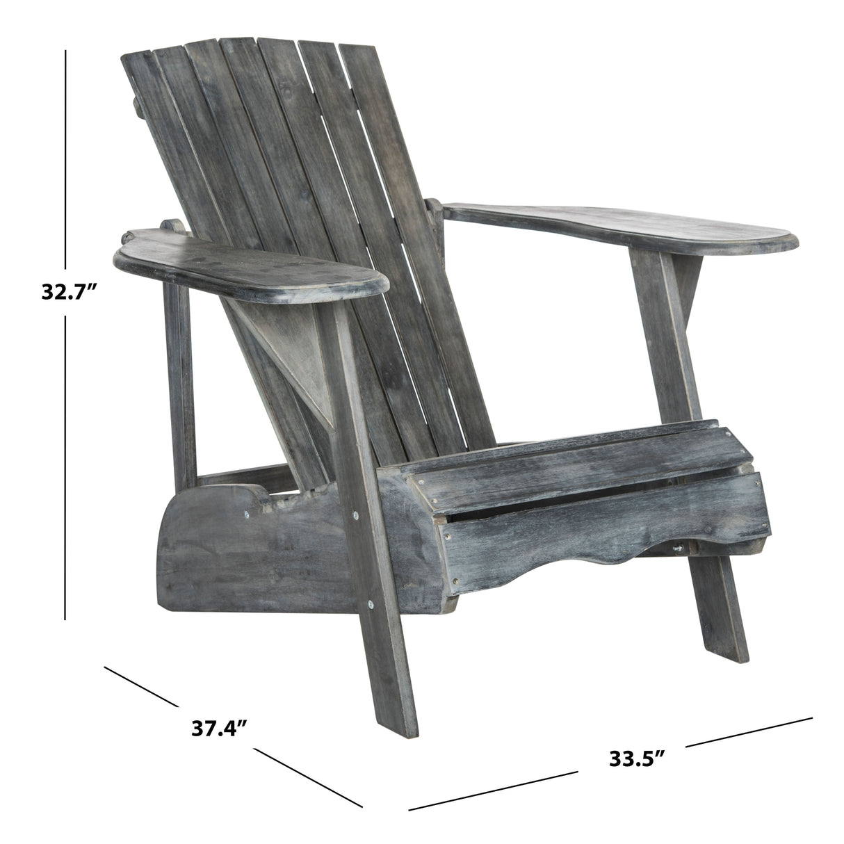 SAFAVIEH Outdoor Aire Adirondack Acacia Wood Chair - 34W x 33D x 37H