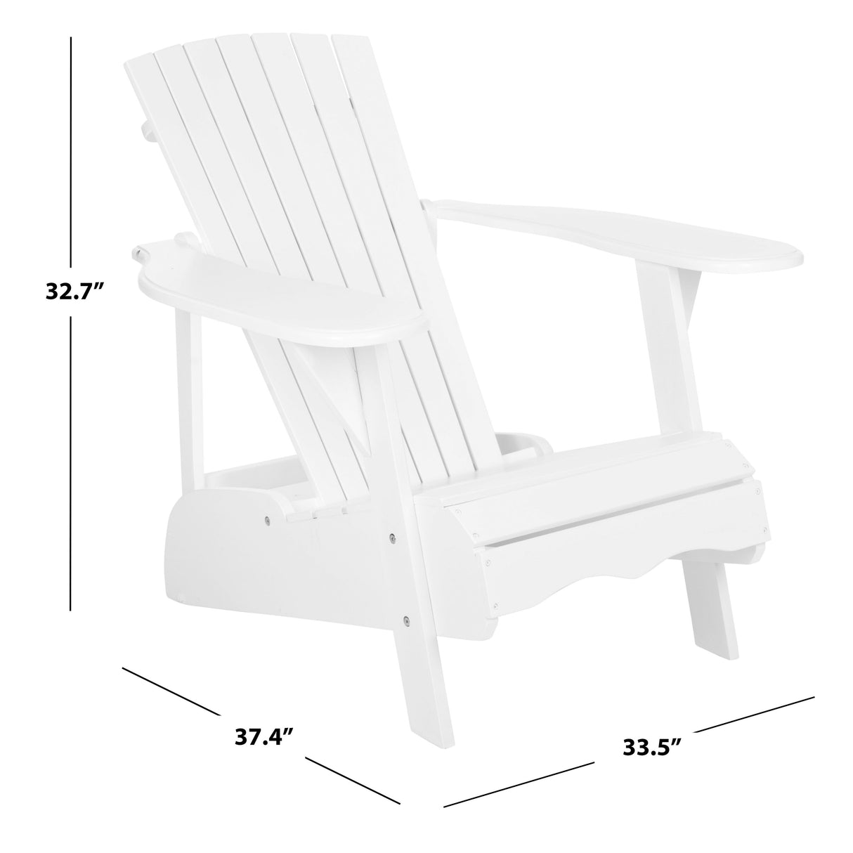 SAFAVIEH Outdoor Aire Adirondack Acacia Wood Chair - 34W x 33D x 37H