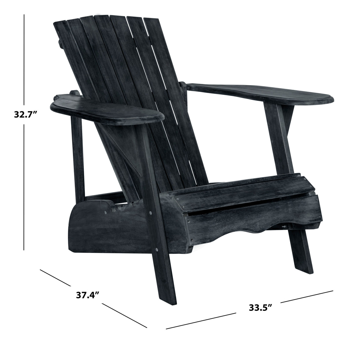 SAFAVIEH Outdoor Aire Adirondack Acacia Wood Chair - 34W x 33D x 37H