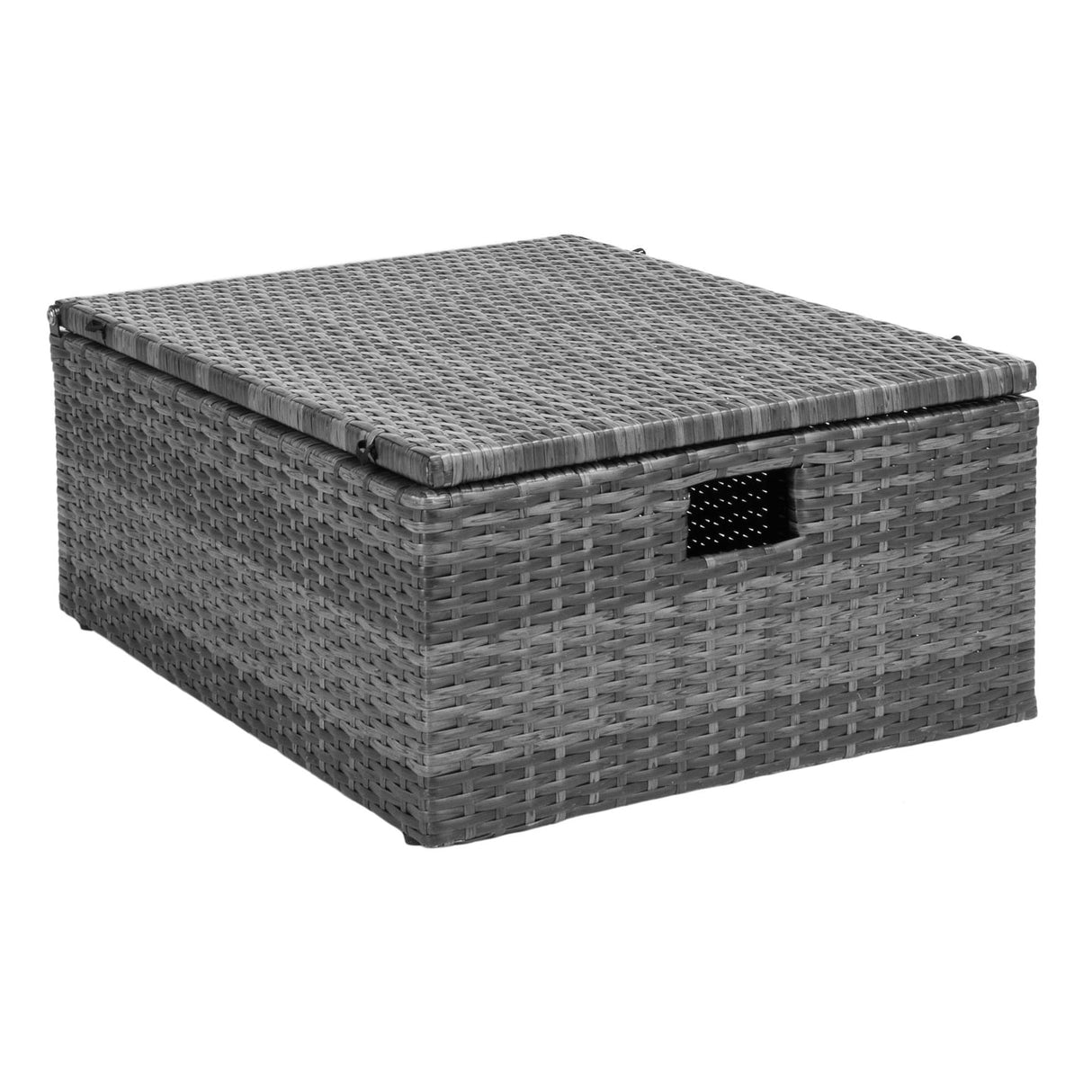 SAFAVIEH Outdoor Algrid Settee with Storage Ottomans (Set of 2) - 29Wx23Dx25H