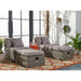 SAFAVIEH Outdoor Algrid Settee with Storage Ottomans (Set of 2) - 29Wx23Dx25H