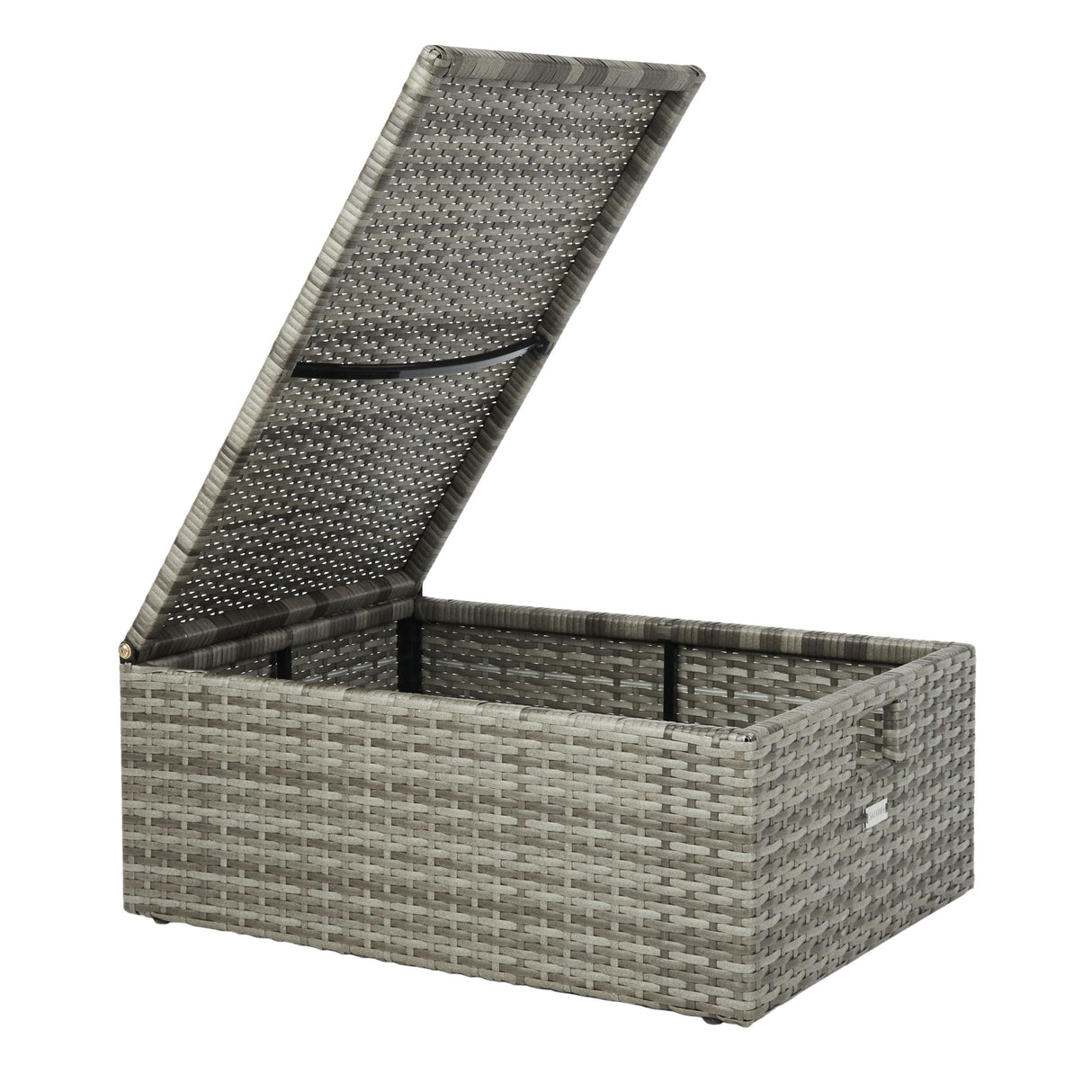 SAFAVIEH Outdoor Algrid Settee with Storage Ottomans (Set of 2) - 29Wx23Dx25H