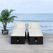 SAFAVIEH Outdoor Algrid Settee with Storage Ottomans (Set of 2) - 29Wx23Dx25H