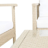 SAFAVIEH Outdoor Alie 4-Piece Wicker Living Set - 51W x 30D x 30H