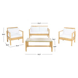 SAFAVIEH Outdoor Alie 4-Piece Wicker Living Set - 51W x 30D x 30H