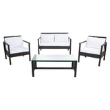 SAFAVIEH Outdoor Alie 4-Piece Wicker Living Set - 51W x 30D x 30H