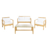 SAFAVIEH Outdoor Alie 4-Piece Wicker Living Set - 51W x 30D x 30H