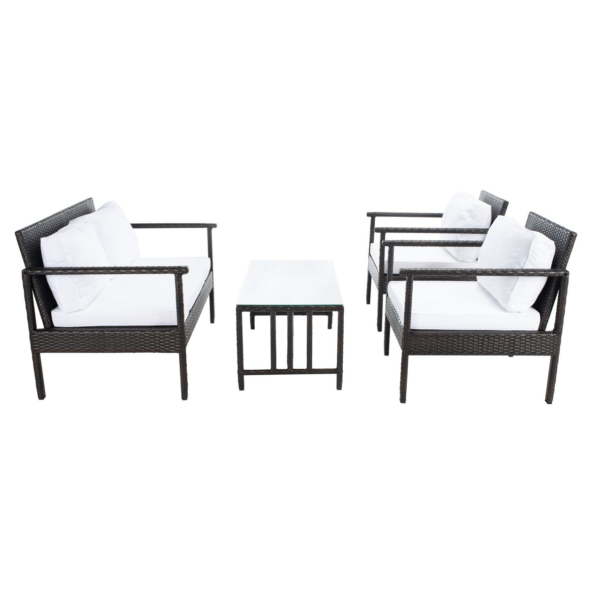 SAFAVIEH Outdoor Alie 4-Piece Wicker Living Set - 51W x 30D x 30H