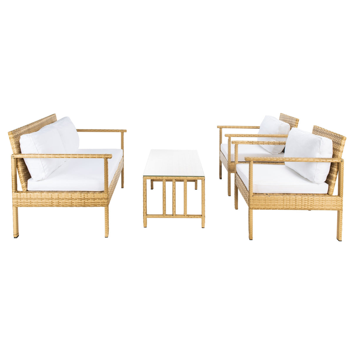 SAFAVIEH Outdoor Alie 4-Piece Wicker Living Set - 51W x 30D x 30H