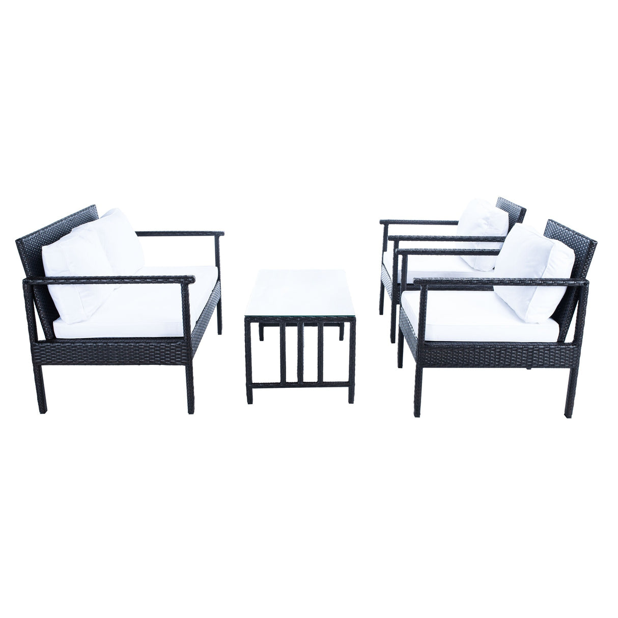 SAFAVIEH Outdoor Alie 4-Piece Wicker Living Set - 51W x 30D x 30H