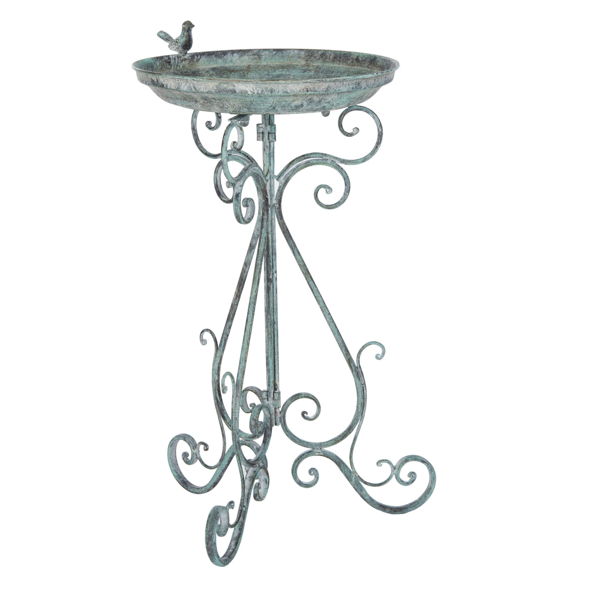 SAFAVIEH Outdoor Amya Victorian Scroll Iron Bird Bath - 16.5" W x 14.6" L x 29.1" H - 17Wx15Dx29H