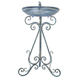 SAFAVIEH Outdoor Amya Victorian Scroll Iron Bird Bath - 16.5" W x 14.6" L x 29.1" H - 17Wx15Dx29H