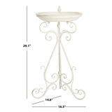 SAFAVIEH Outdoor Amya Victorian Scroll Iron Bird Bath - 16.5" W x 14.6" L x 29.1" H - 17Wx15Dx29H