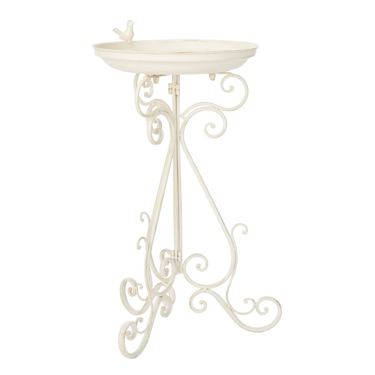 SAFAVIEH Outdoor Amya Victorian Scroll Iron Bird Bath - 16.5" W x 14.6" L x 29.1" H - 17Wx15Dx29H