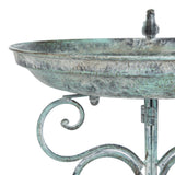 SAFAVIEH Outdoor Amya Victorian Scroll Iron Bird Bath - 16.5" W x 14.6" L x 29.1" H - 17Wx15Dx29H