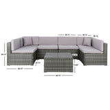 SAFAVIEH Outdoor Angeles Patio Sectional Set - 23W x 26D x 26H