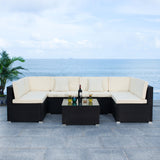 SAFAVIEH Outdoor Angeles Patio Sectional Set - 23W x 26D x 26H