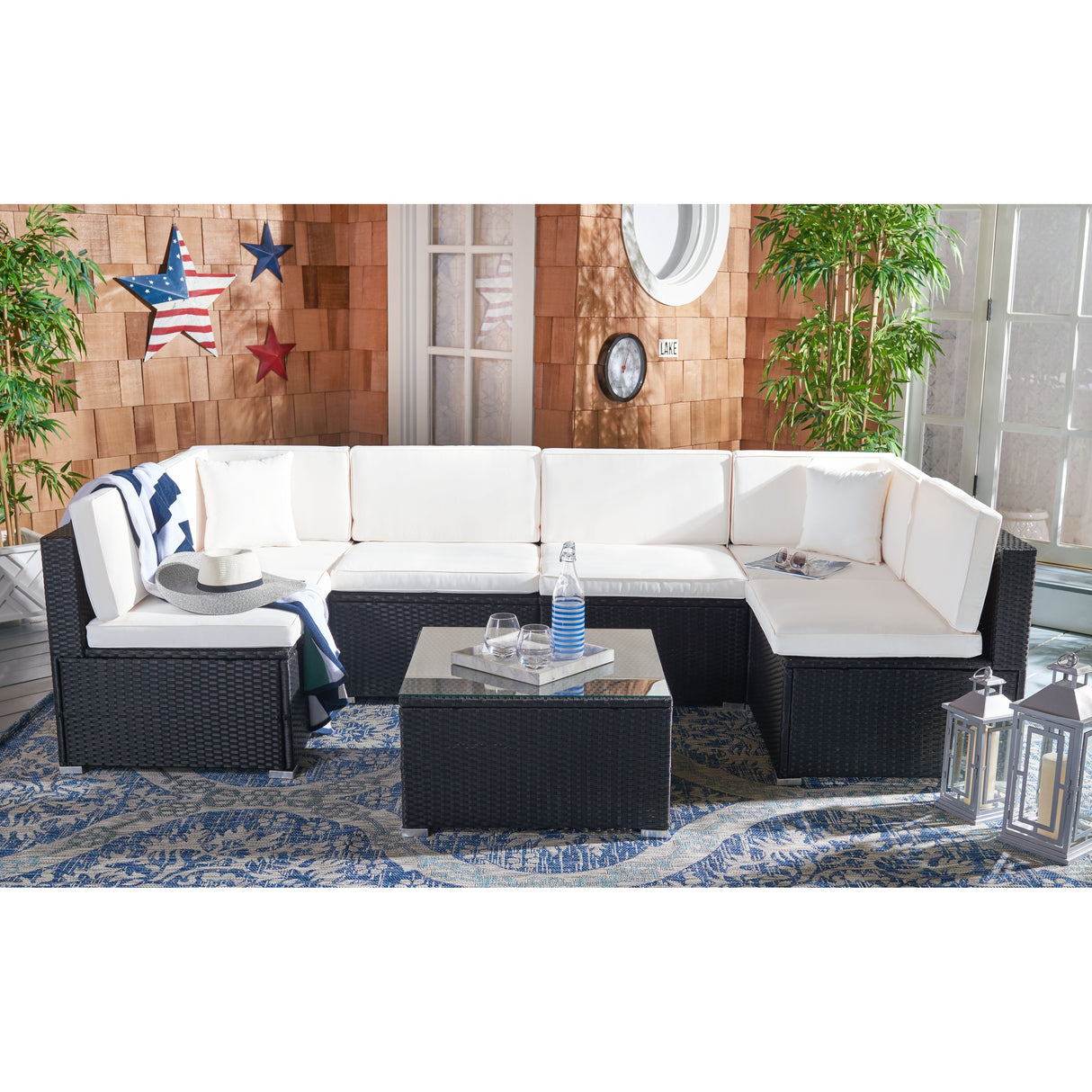 SAFAVIEH Outdoor Angeles Patio Sectional Set - 23W x 26D x 26H