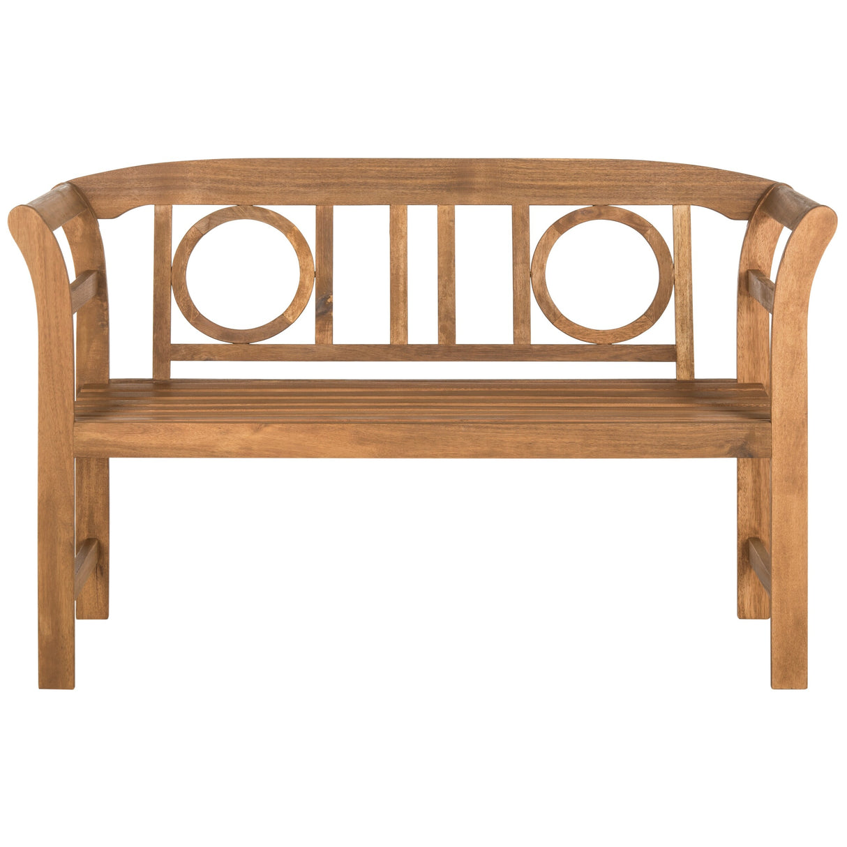 SAFAVIEH Outdoor Antoniea Solid Wood 2-Seat Bench - 20Wx49Dx31H