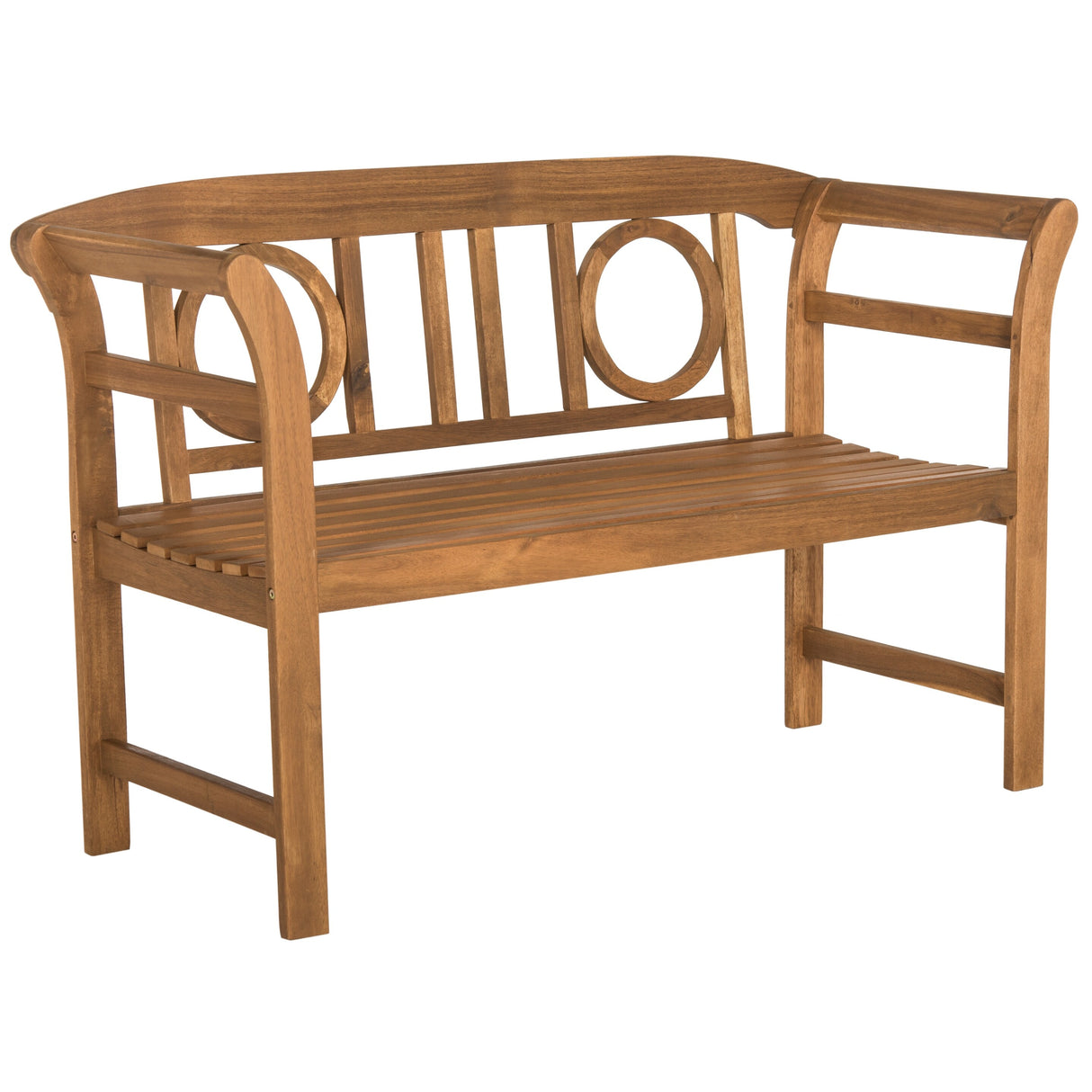 SAFAVIEH Outdoor Antoniea Solid Wood 2-Seat Bench - 20Wx49Dx31H