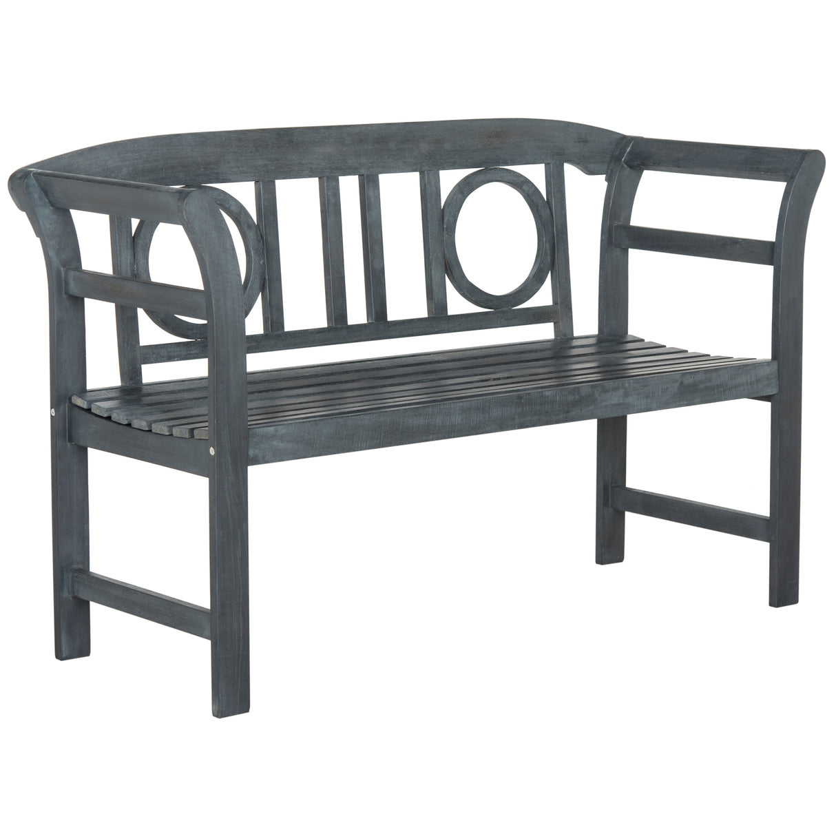 SAFAVIEH Outdoor Antoniea Solid Wood 2-Seat Bench - 20Wx49Dx31H