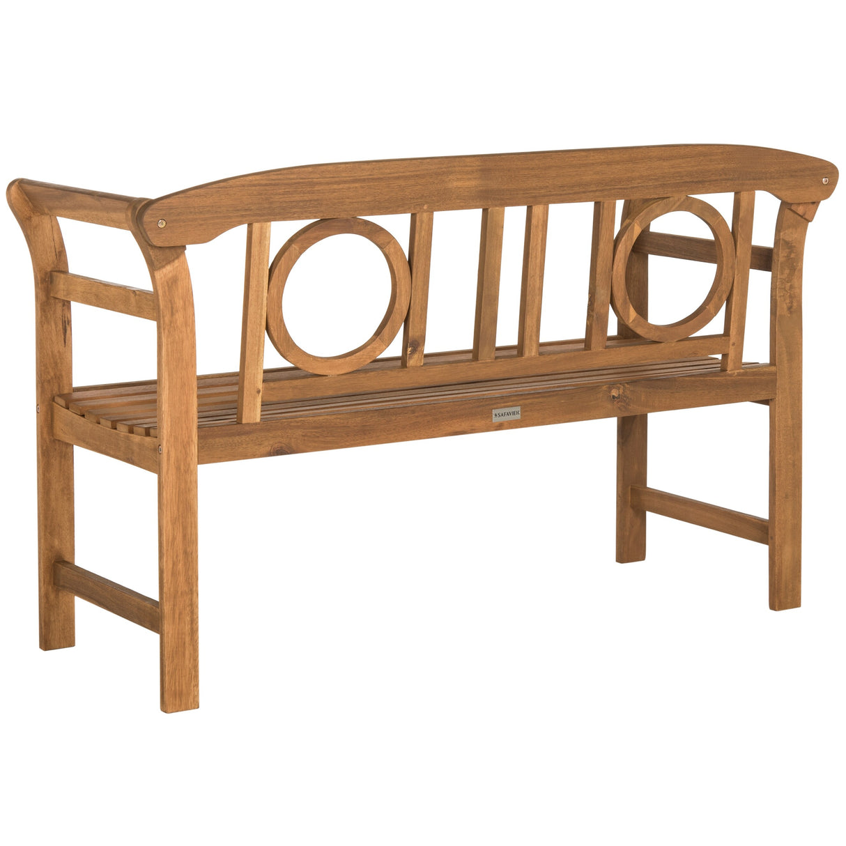 SAFAVIEH Outdoor Antoniea Solid Wood 2-Seat Bench - 20Wx49Dx31H