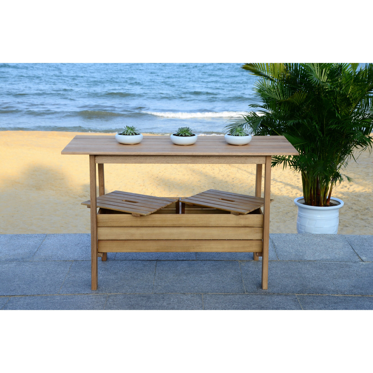 SAFAVIEH Outdoor Areli Tea Trolley - 48Wx20Dx32H