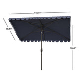 SAFAVIEH Outdoor Arleth 6.5 x 10 Ft Rectangle Crank Umbrella