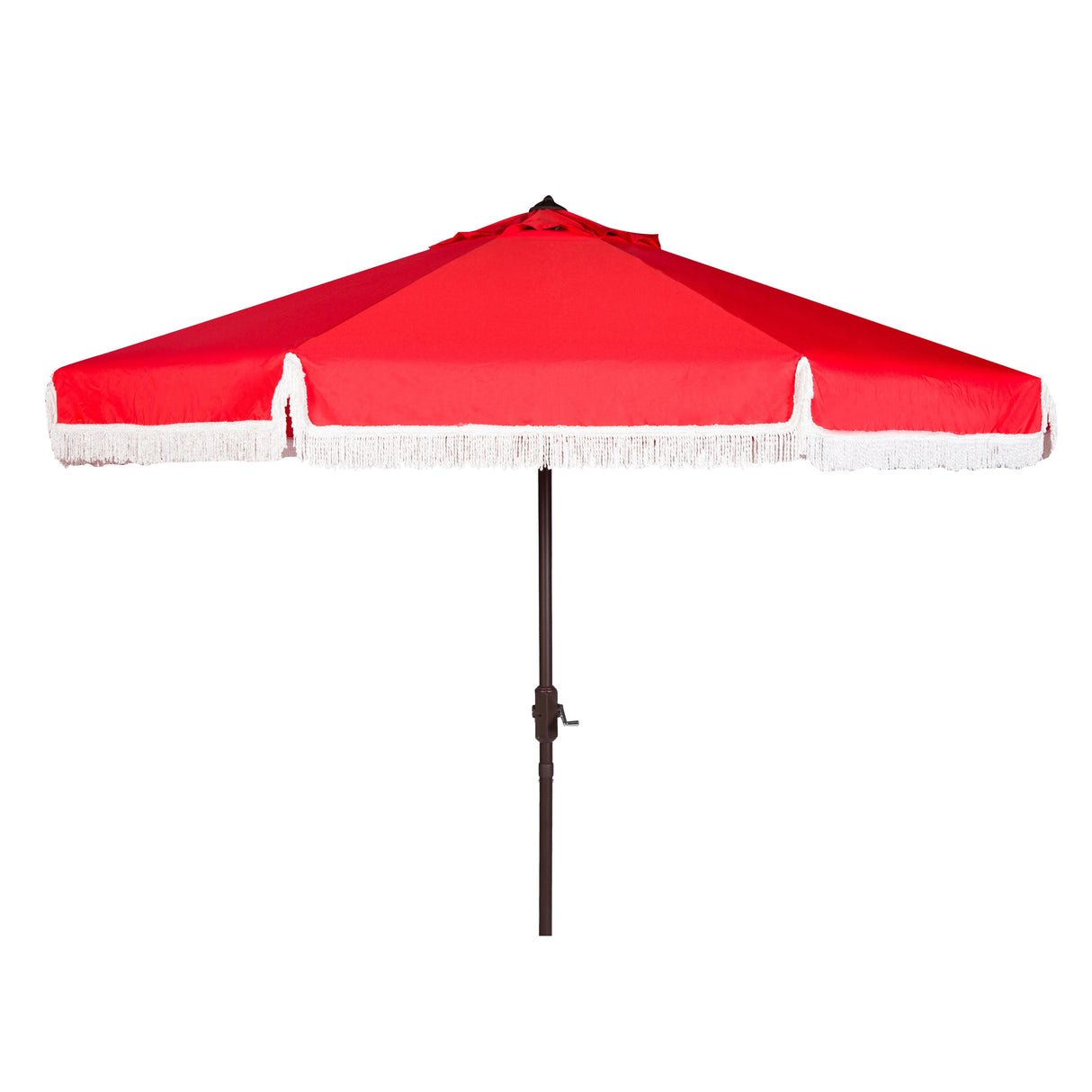 SAFAVIEH Outdoor Dima Fringe 11Ft Round Crank Umbrella