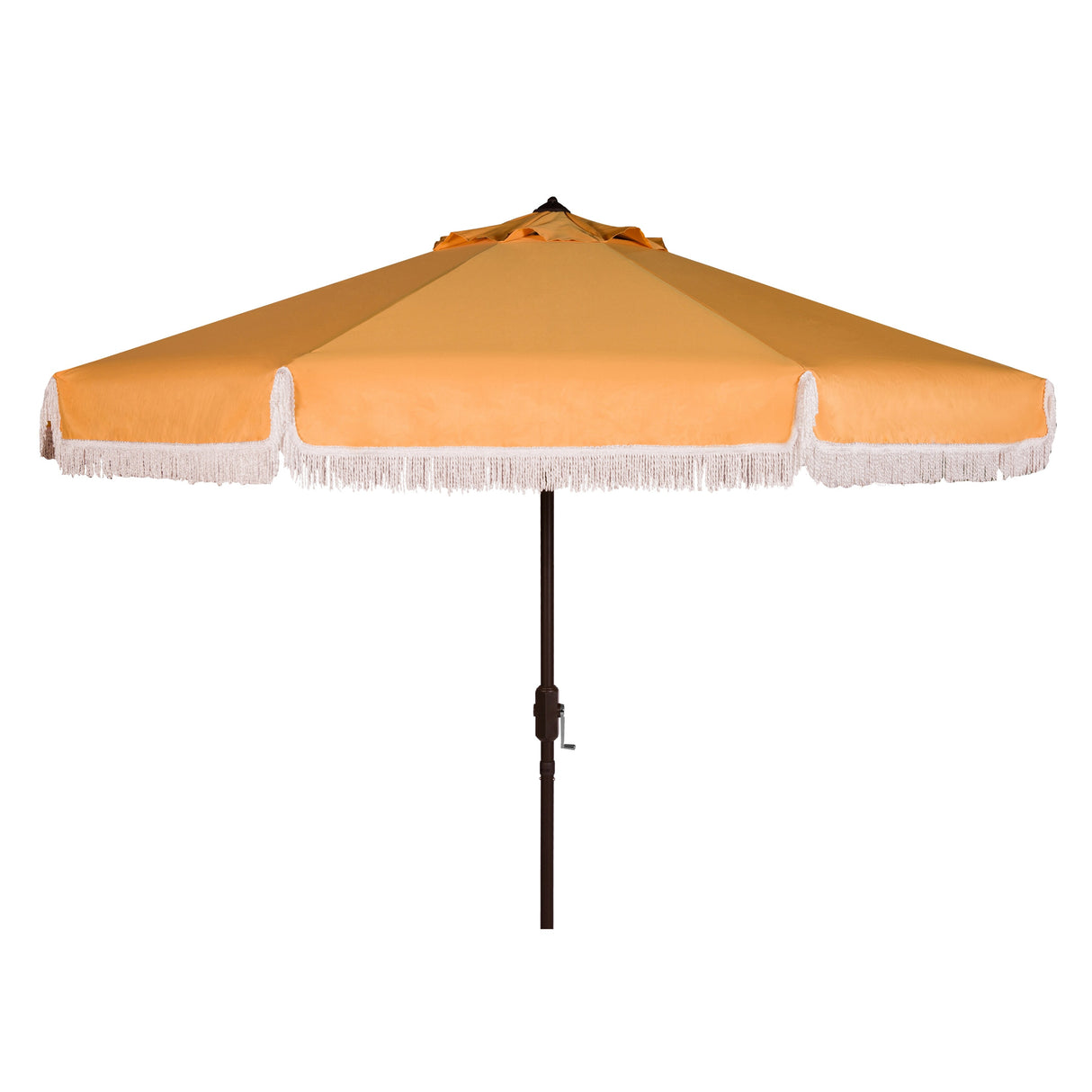 SAFAVIEH Outdoor Dima Fringe 11Ft Round Crank Umbrella