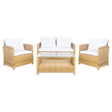 SAFAVIEH Outdoor Eranda 4-Piece Conversation Patio Set - 48W x 30D x 26H