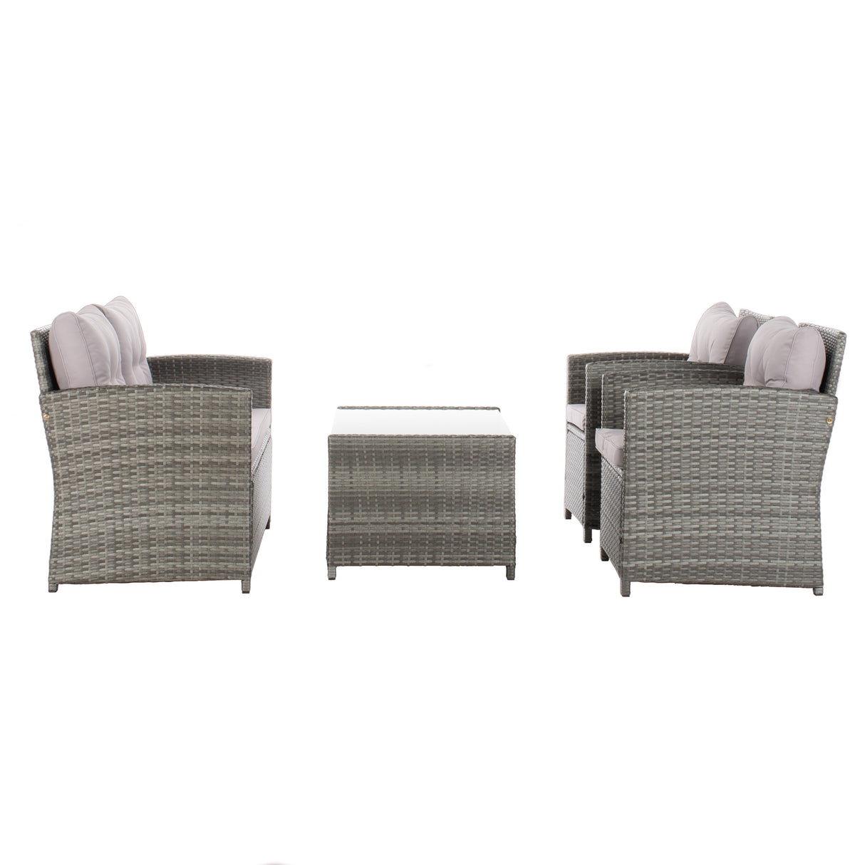 SAFAVIEH Outdoor Eranda 4-Piece Conversation Patio Set - 48W x 30D x 26H