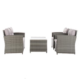 SAFAVIEH Outdoor Eranda 4-Piece Conversation Patio Set - 48W x 30D x 26H