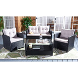 SAFAVIEH Outdoor Eranda 4-Piece Conversation Patio Set - 48W x 30D x 26H