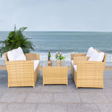 SAFAVIEH Outdoor Eranda 4-Piece Conversation Patio Set - 48W x 30D x 26H