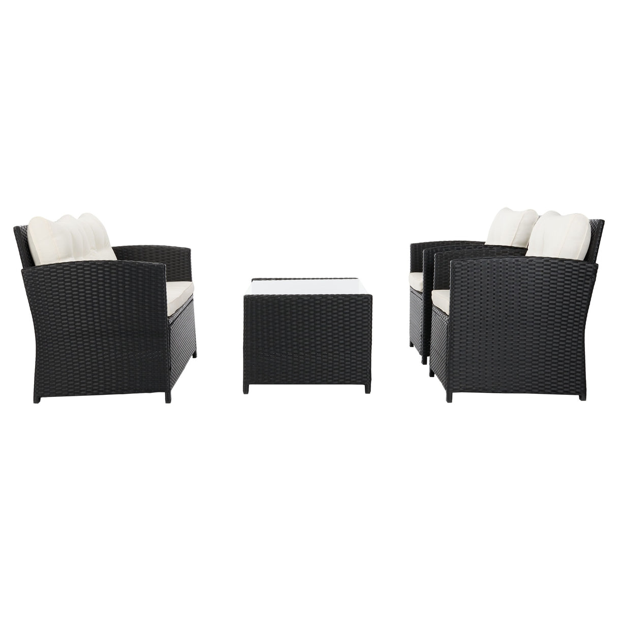 SAFAVIEH Outdoor Eranda 4-Piece Conversation Patio Set - 48W x 30D x 26H